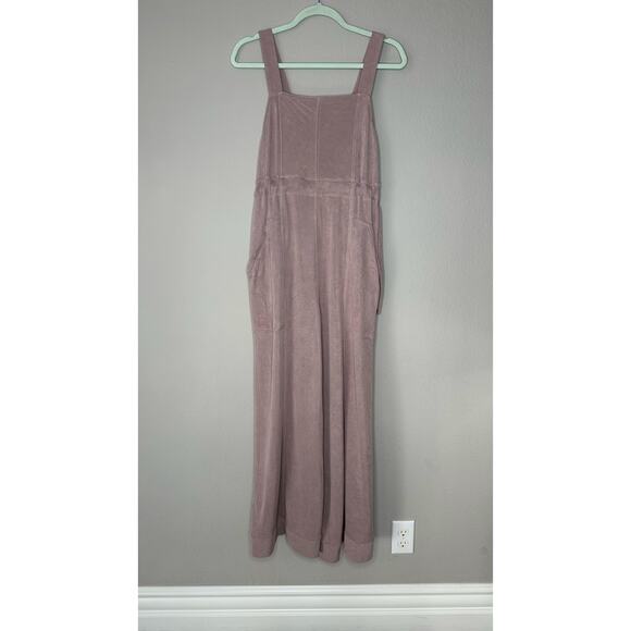 FREE PEOPLE MOVEMENT Taupe Cinch Waist Wide Leg Comfy Sleeveless Jumpsuit XS - Picture 4 of 11
